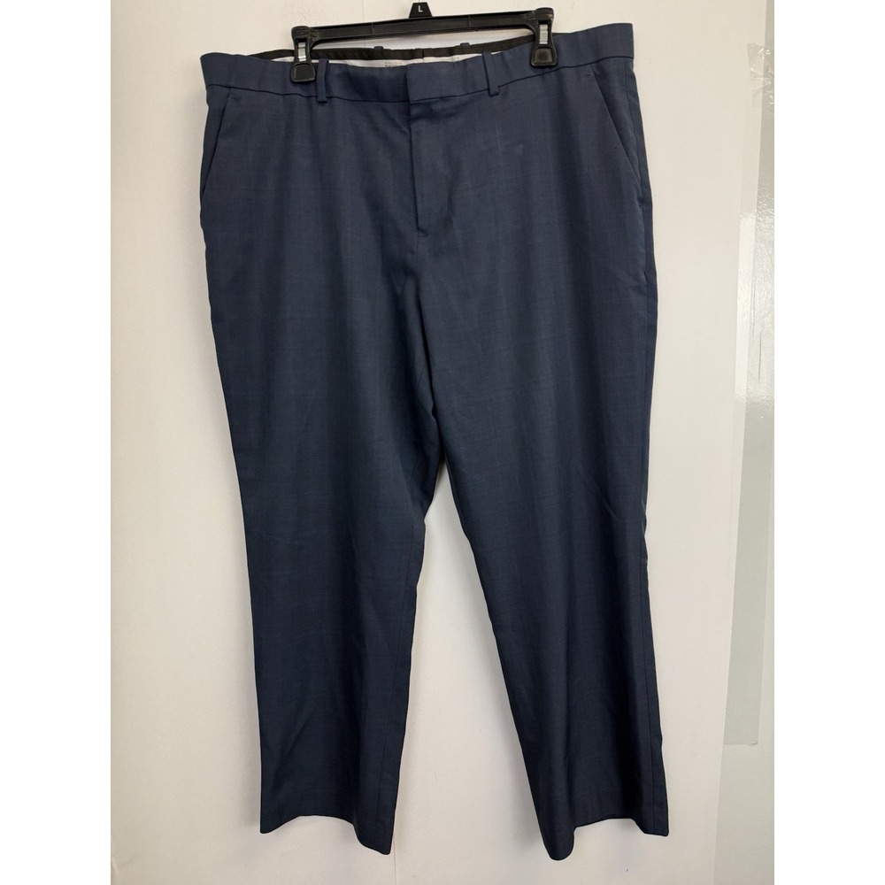 Perry Ellis Folio Flex Dress Pant Mens 38x29 Blue Modern Fit Stretch Flat Front